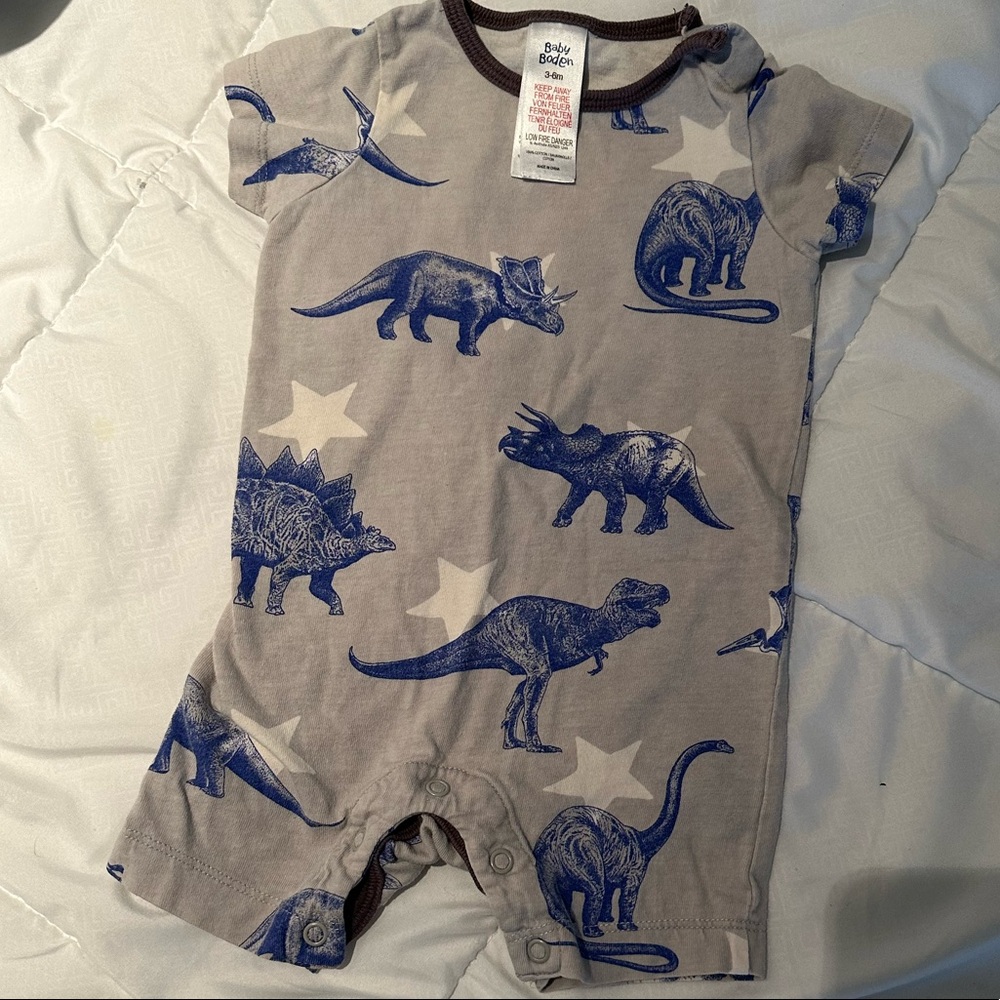 Baby Boden Dinosaur Onesie 3-6 months